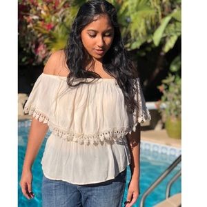 Lush bohemian off the shoulder top Worn Once